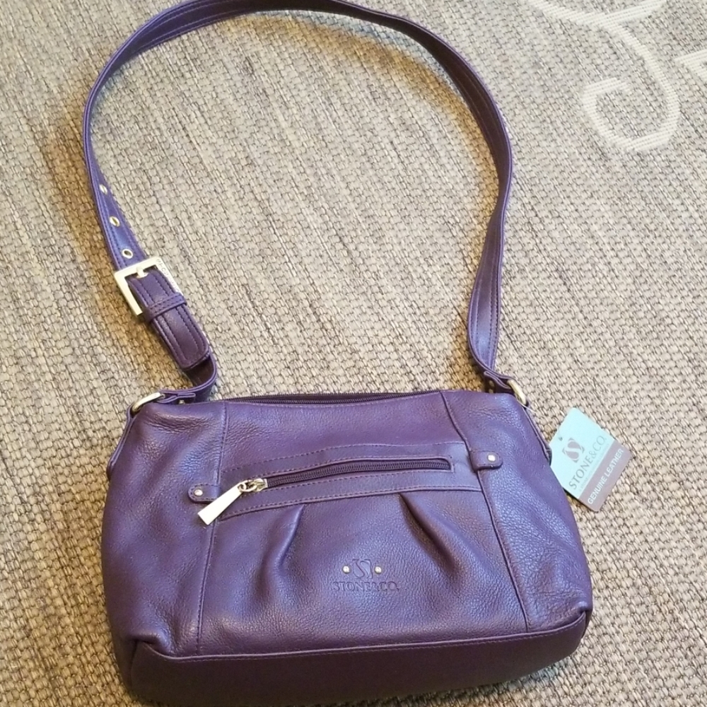 Stone & Co. Purple Leather Bag